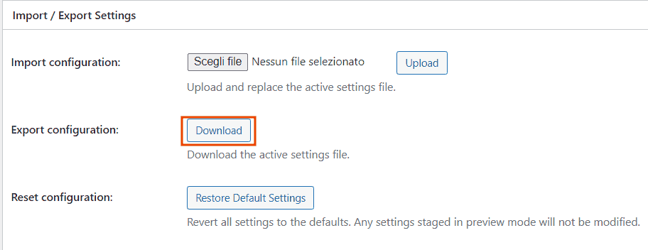 W3 Total Cache Export Configuration