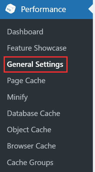 W3 Total Cache General Settings