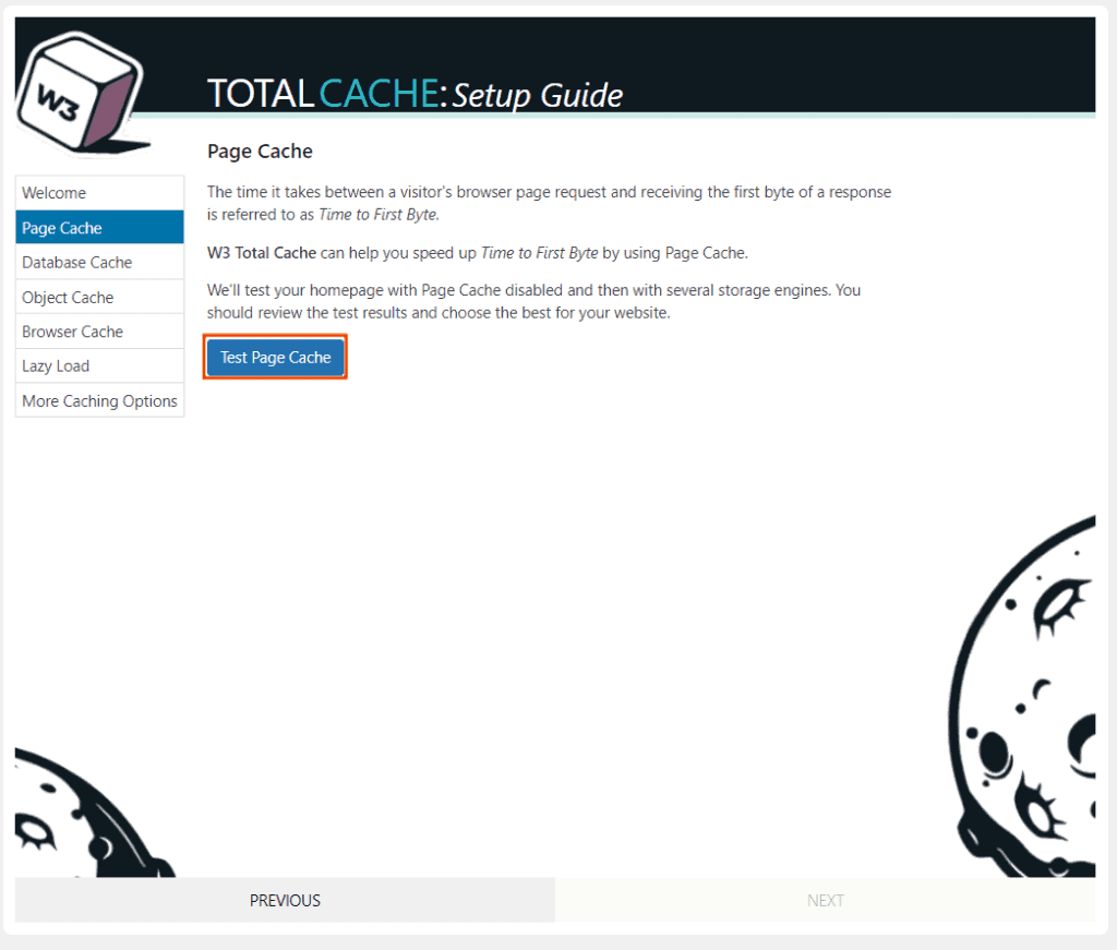 W3 Total Cache Setup Test Page Cache