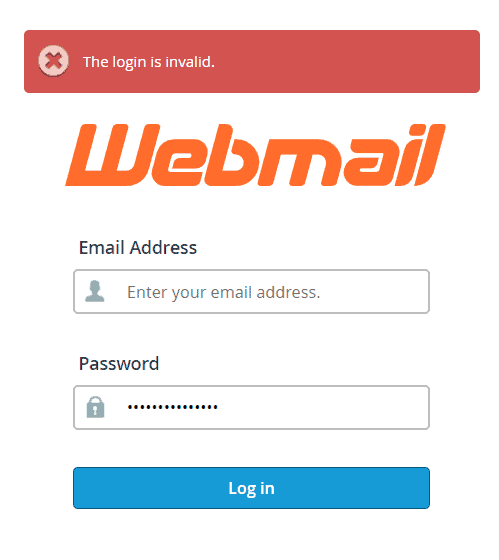 Webmail Invalid Login