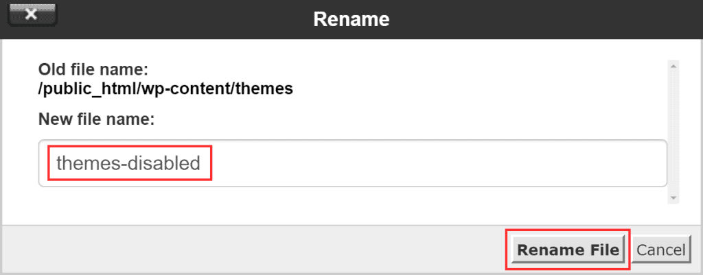 White Screen Deactivate Themes With File Manager