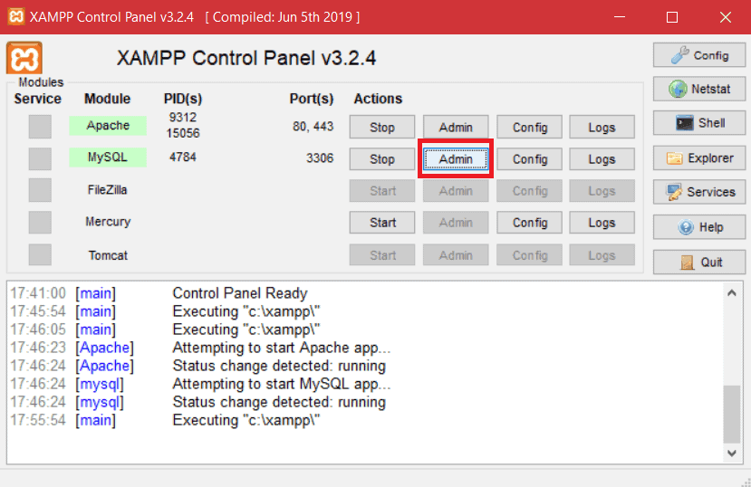 Xampp Mysql Admin