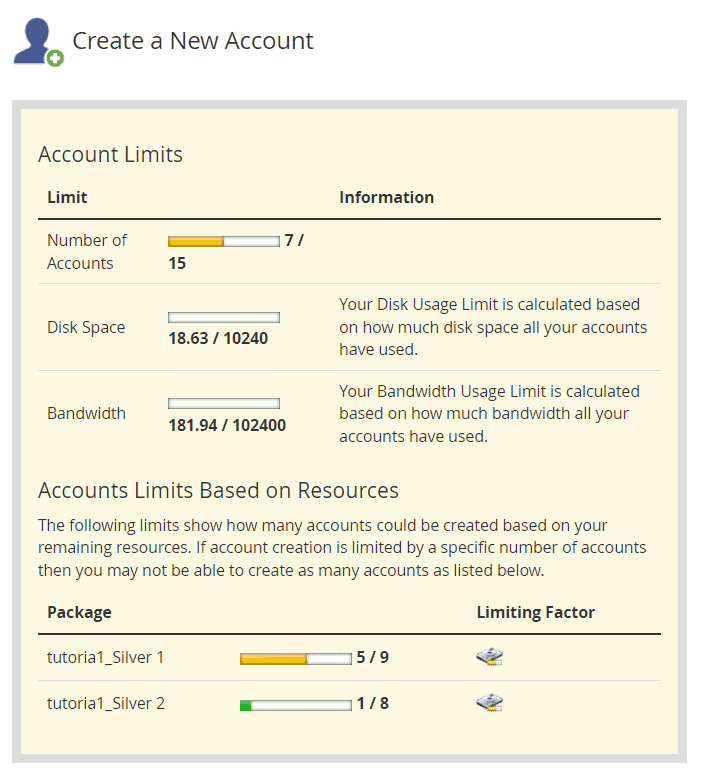 Account Limits