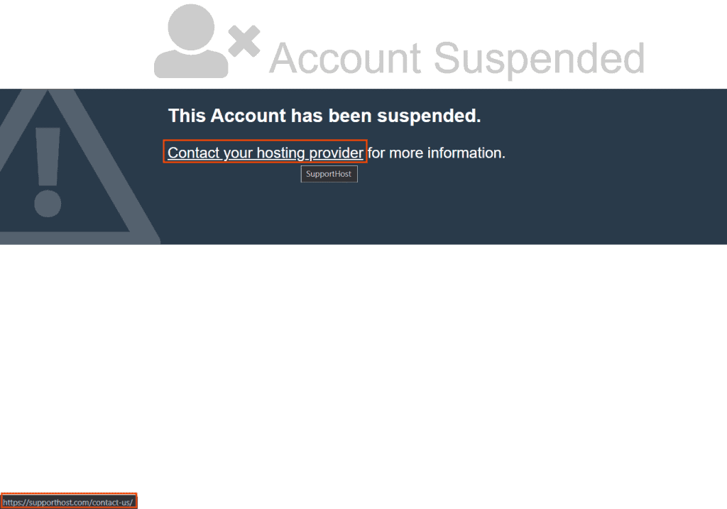 Account Suspended Public Contact Information