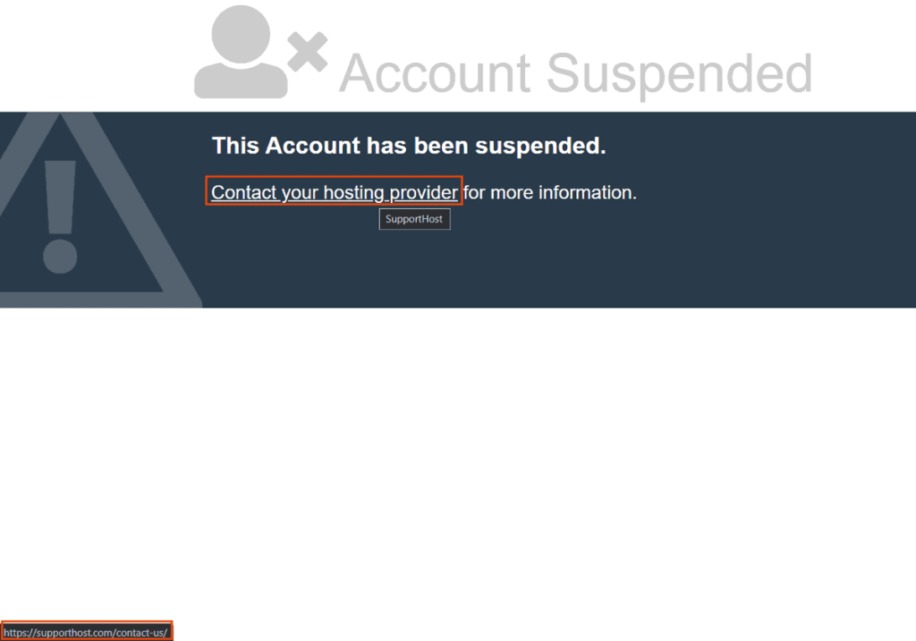 Account Suspended Public Contact Information