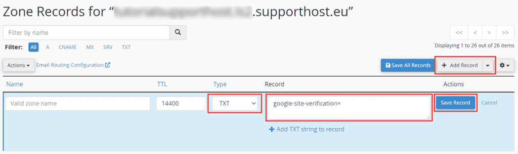 Add Dns Record To Verify Domain Property Google Search Console