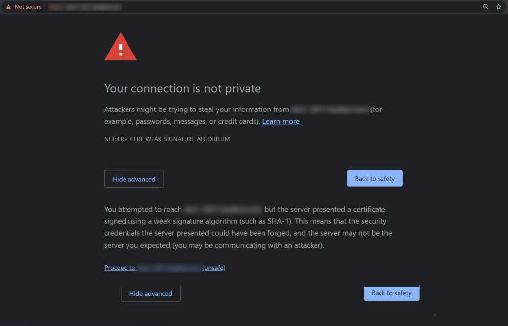 Chrome Invalid Ssl Certificate Err Algorithm