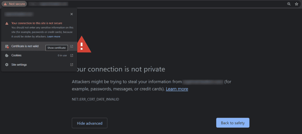 Chrome Invalid Ssl Certificate More Informations