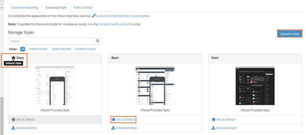 Cpanel Customization Customize Style