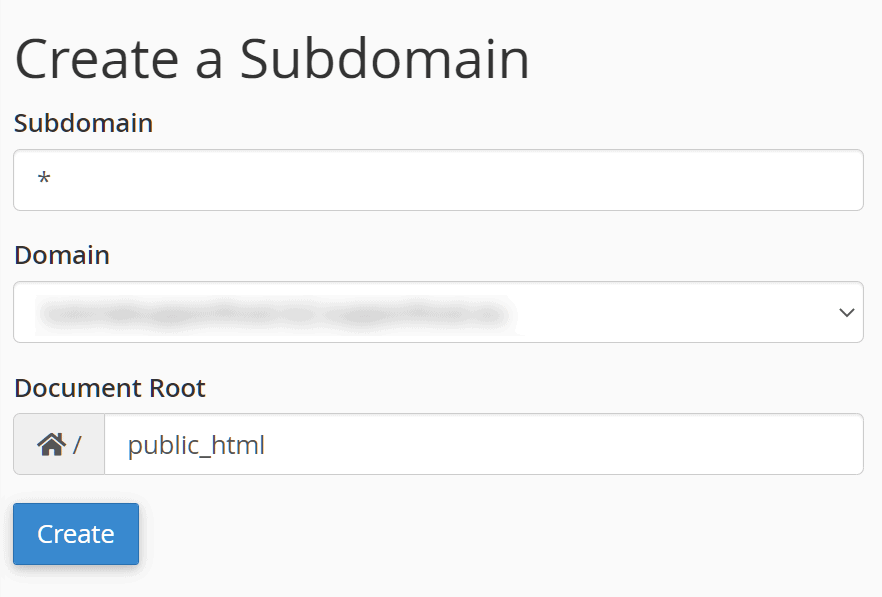 Create New Network Subdomain