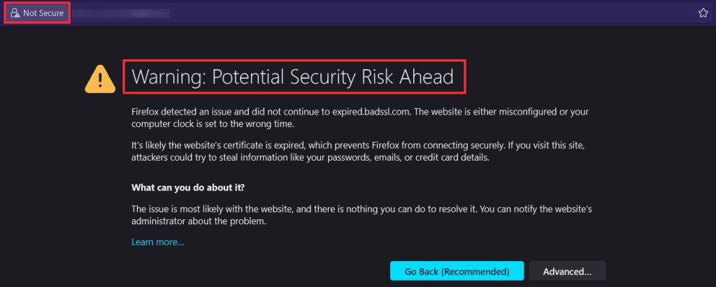 Firefox Invalid Ssl Certificate
