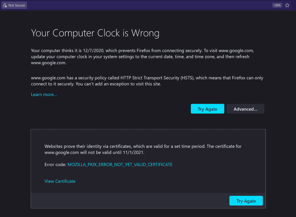 Firefox Invalid Ssl Certificate Error Your Computer Clock Is Wrong