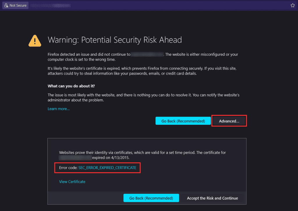 Invalid SSL certificate: how to solve SupportHost