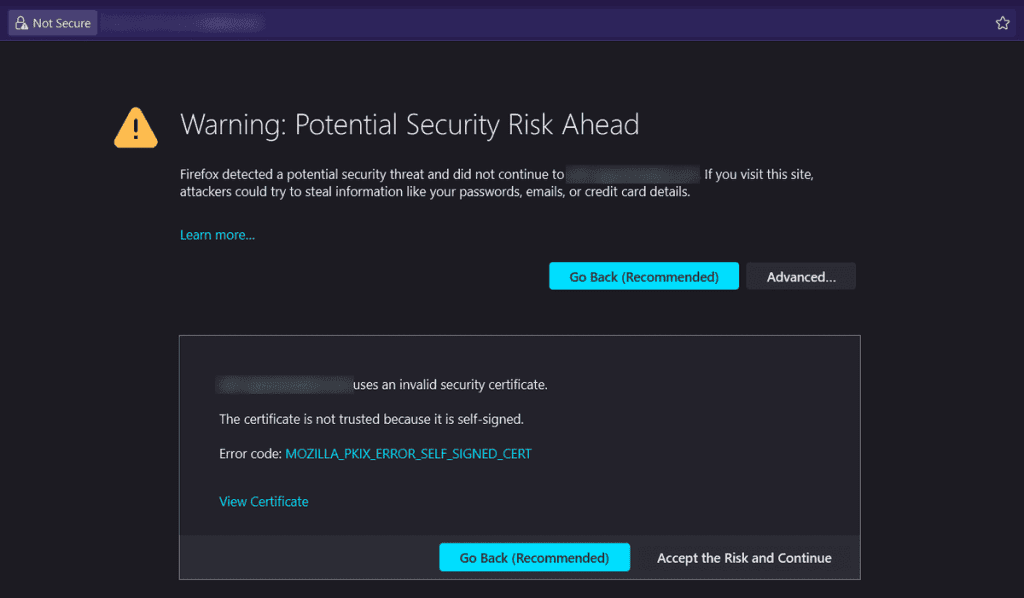 Firefox Invalid Ssl Certificate Self Signed