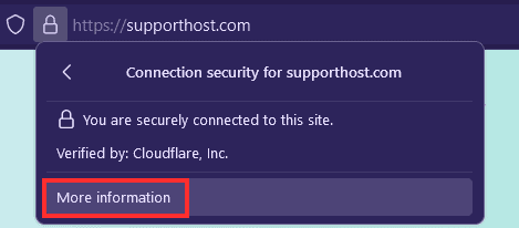 Firefox Secure Connection More Informations