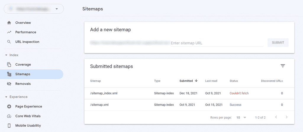 Google Search Console Add A New Sitemap