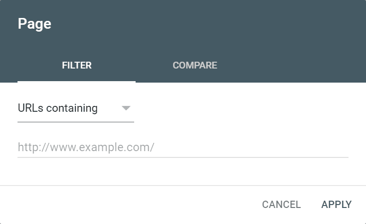 Google Search Console Filter For Page