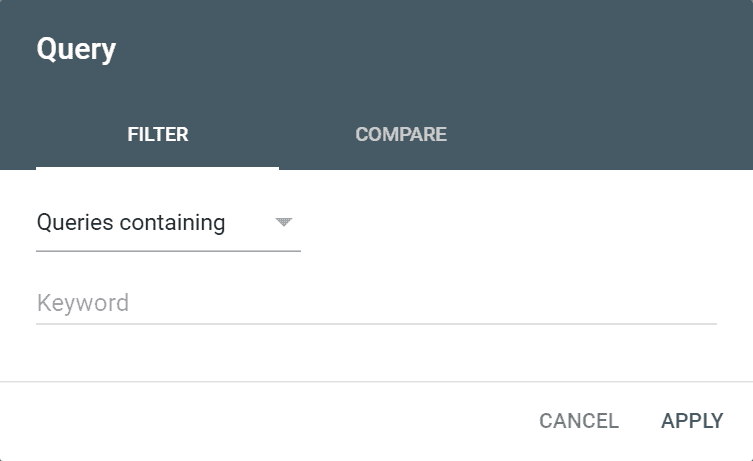 Google Search Console Filter For Query
