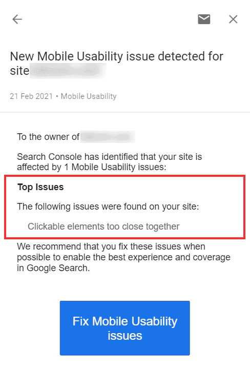 Google Search Console Mobile Usability Issues