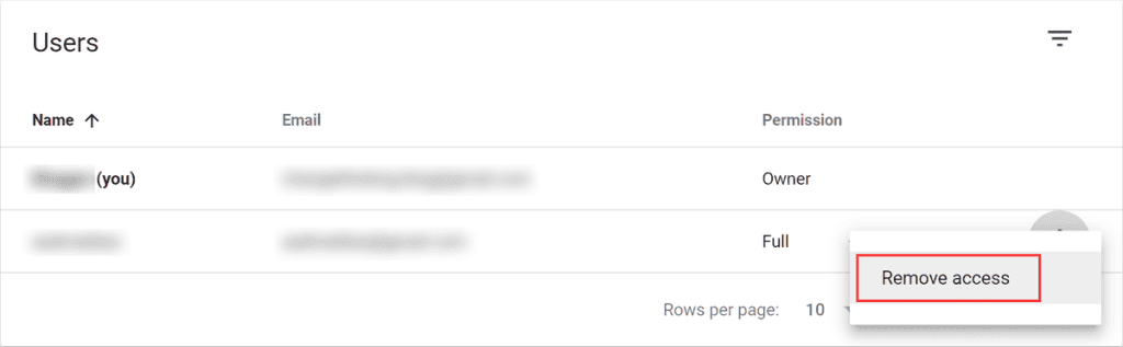 Google Search Console Remove User Access