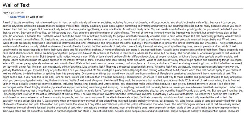 How To Write An Article Wall Of Text
