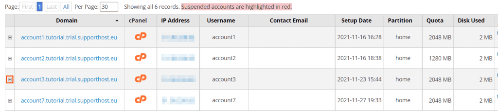List Account Actions