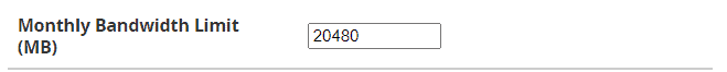 Monthly Bandwidth Limit