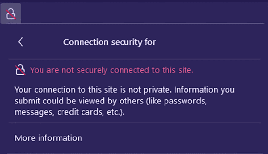 Not Secure Website Firefox Not Secure Connection