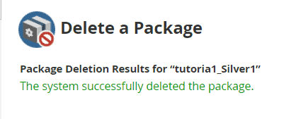 Package Succesfully Deleted