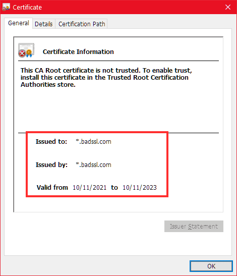 Self Signed Ssl Certificate Informations