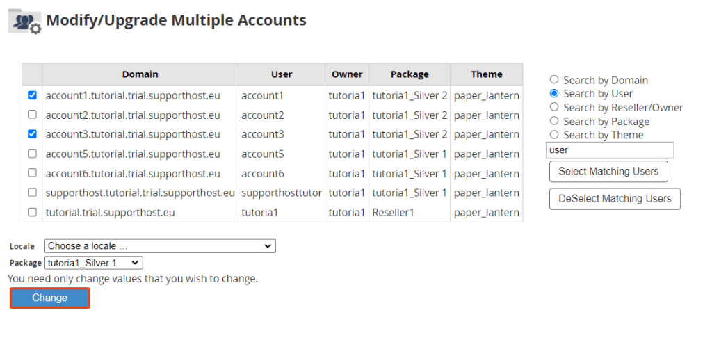 Upgrade Downgrade Multiple Accounts Change