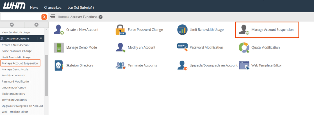 Whm Manage Account Suspension