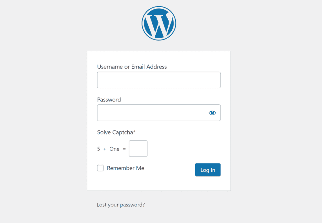 Wordpress Login Captcha