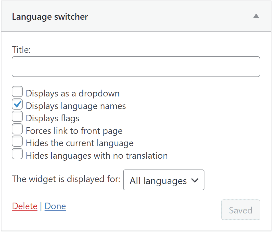 Wordpress Multilingual Language Switch Widget