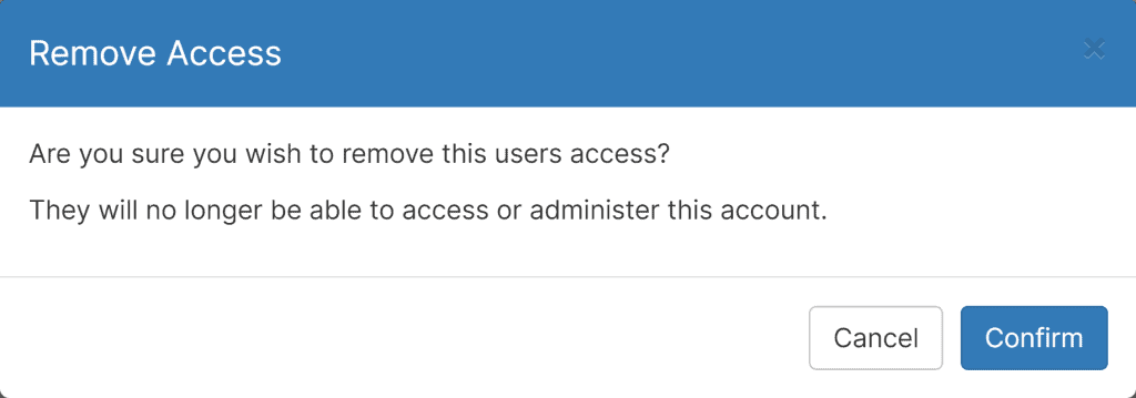 Confirm Remove User Access
