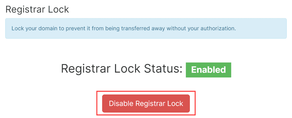Disable Lock Transfer Domain