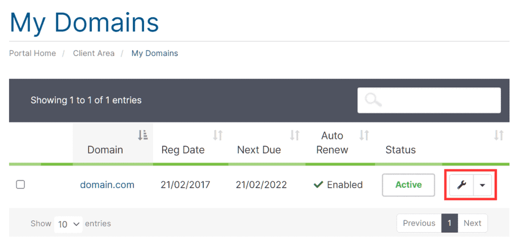 Domains Panel Management