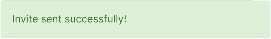 Invite Sent Successfully