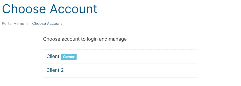 Manage Multiple Accounts Account Selection