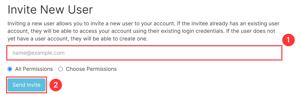 Manage Multiple Accounts Invite New User