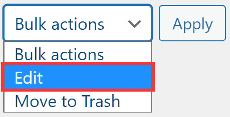 Wordpress Bulk Action Edit