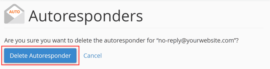 Cpanel Delete Out Of Office Autoresponder