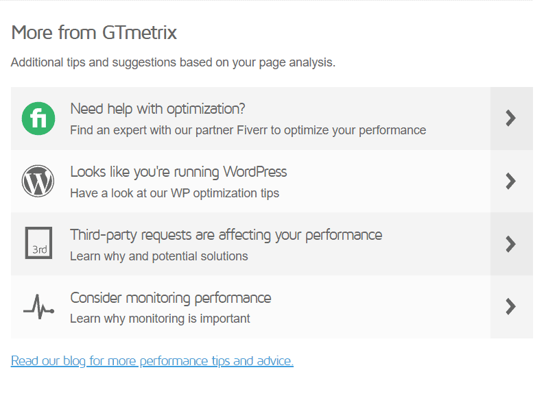 Gtmetrix Additional Tips