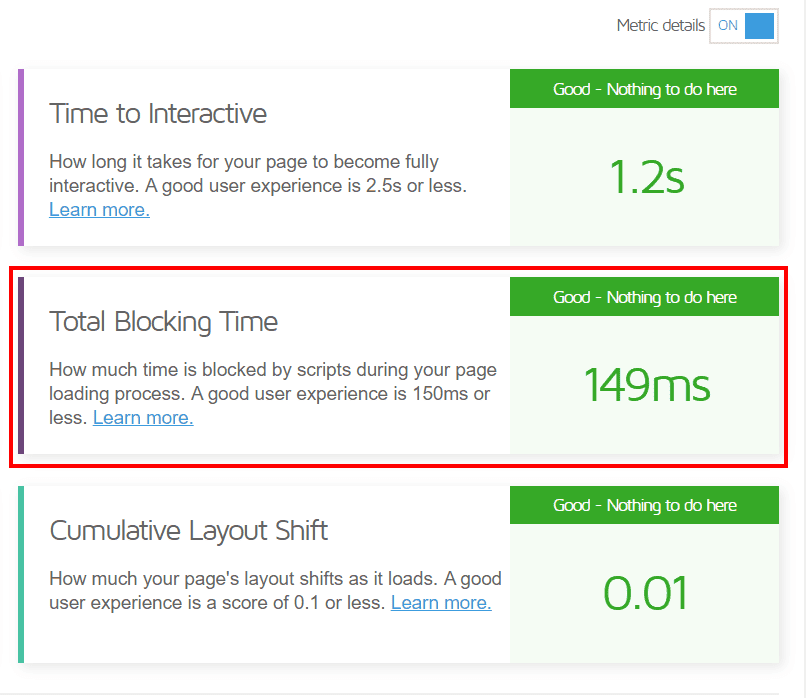 Gtmetrix Total Blocking Time