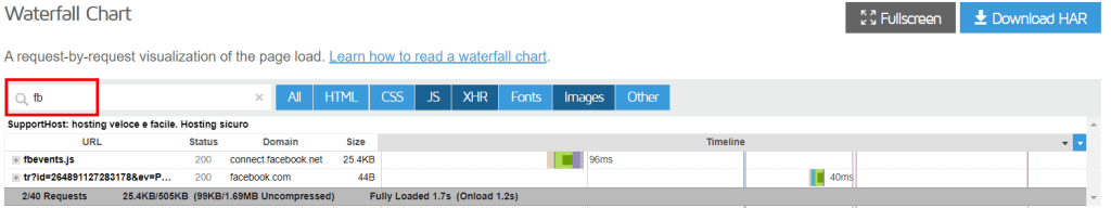 Gtmetrix Waterfall Keyword Filter
