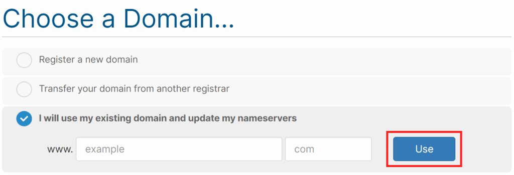 Use An External Domain And Change Nameservers