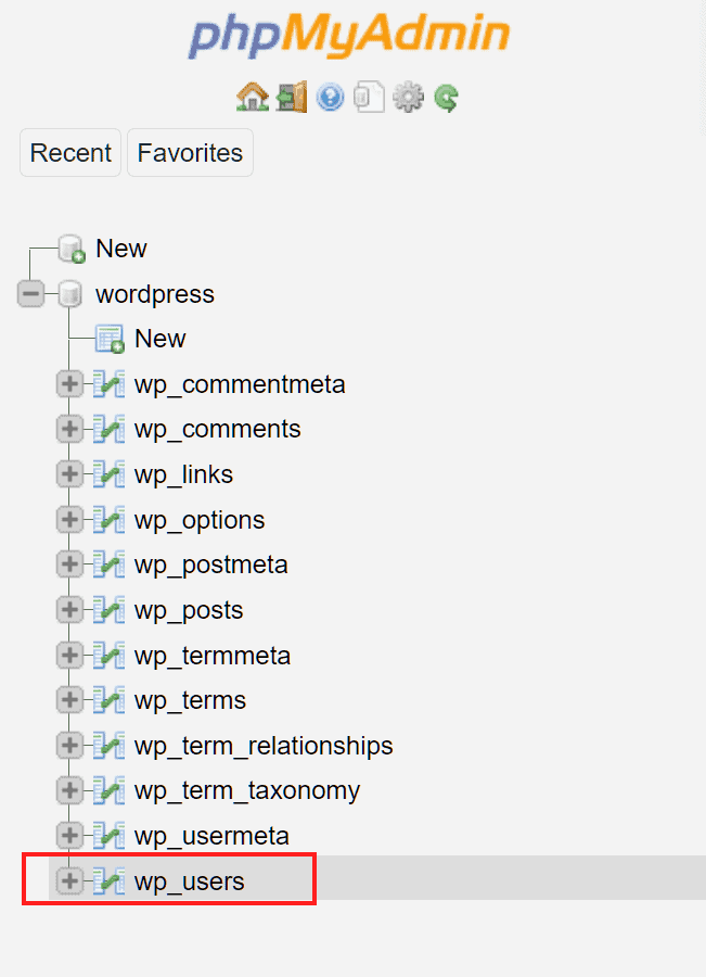 Wordpress Phpmyadmin Wp Users Table