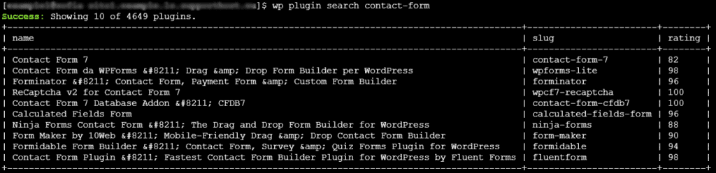 Wp Cli Wp Plugin Search