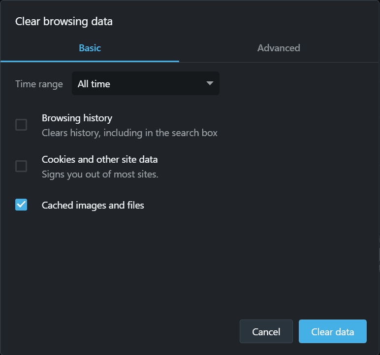 Clear Browsing Data Opera
