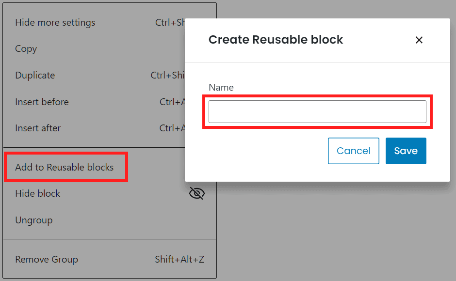 Gutenberg Create Reusable Block